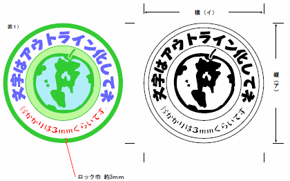 オーバーロックワッペン寸法